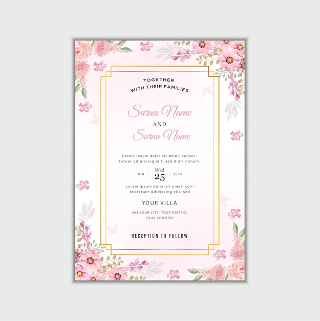Diseño de tarjeta de invitación de boda