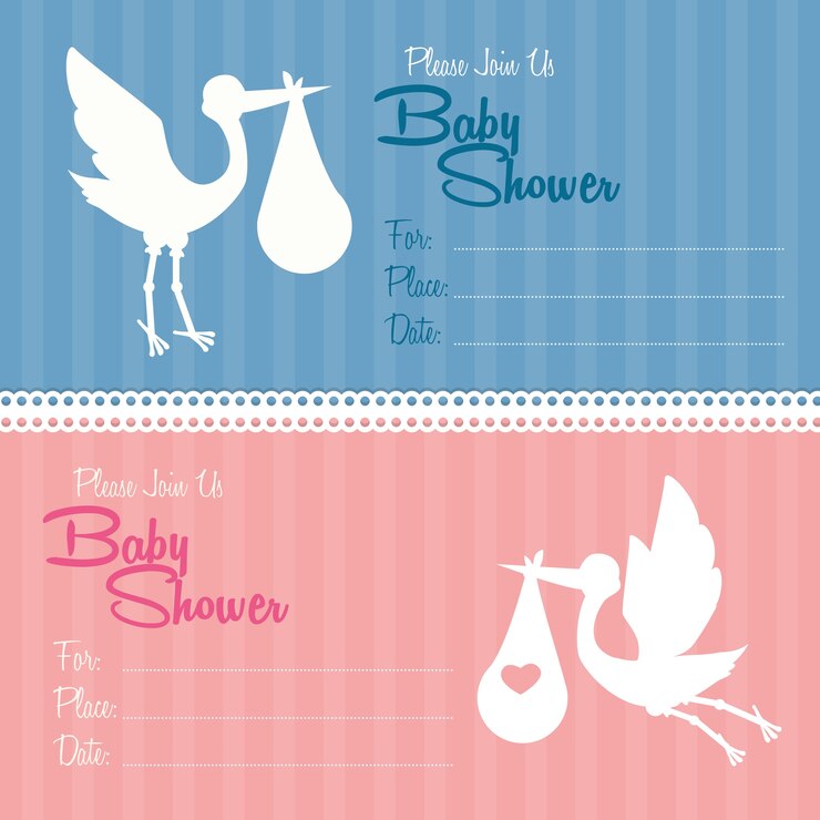 Vector diseño de tarjeta de invitación de ducha de bebé