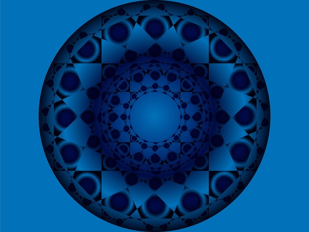 Diseño de tarjeta de invitación de oro Mandala de lujo sobre fondo azul Diseño de ilustración vectorial