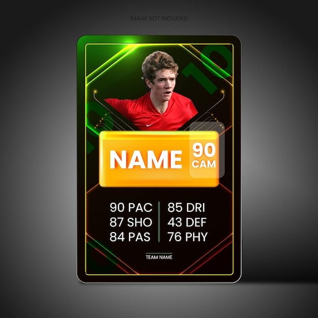 Vector diseño de tarjeta de jugador totw