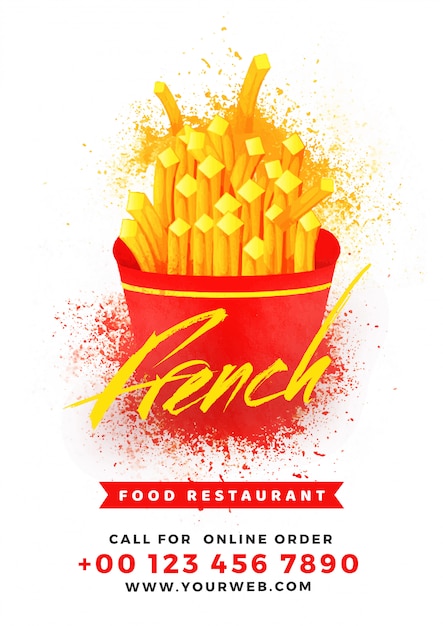 Vector diseño de tarjeta de menú de comida francesa para restaurante y cafetería.