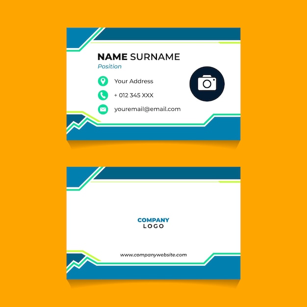 Diseño de tarjeta de nombre abstracto para negocio o empresa