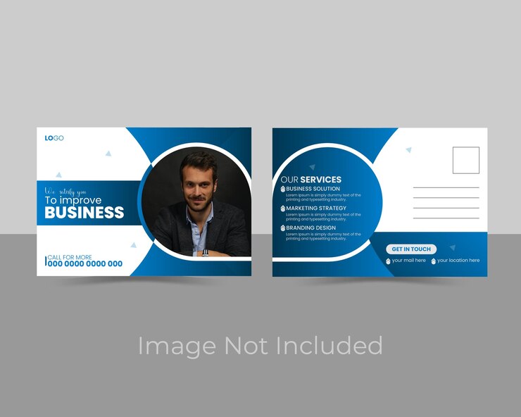 Diseño de tarjeta postal de agencia de negocios creativos