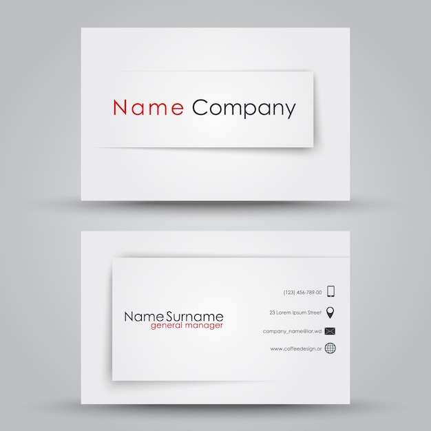 Diseño de tarjeta de presentación para la empresa o particular. Colocar.