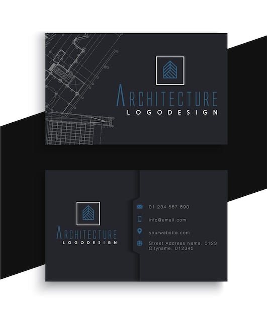 Vector diseño de tarjeta de presentación negra gratis