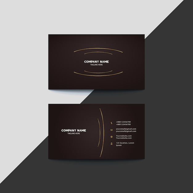 Vector diseño de tarjeta de presentación de oro oscuro