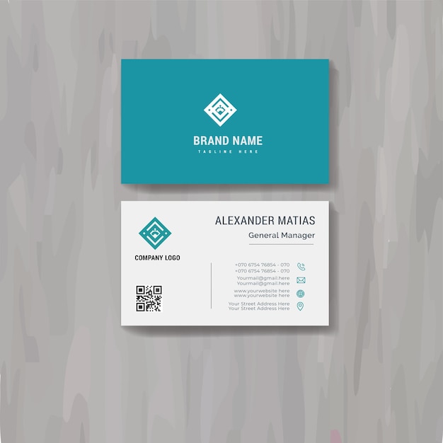 Diseño de tarjeta de presentación simpleDiseño de plantilla de tarjeta de presentación corporativaIlustración vectorialDiseño de papelería