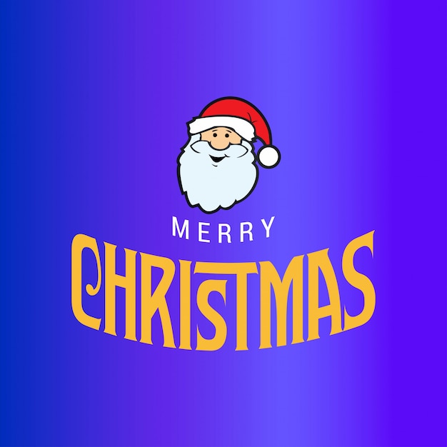 Diseño de tarjeta de saludos de Navidad con vector de fondo azul