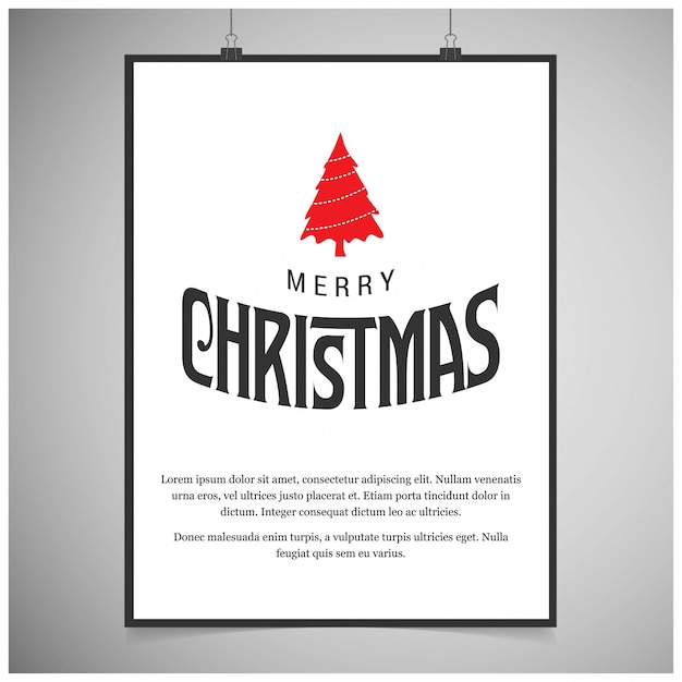Diseño de tarjeta de saludos de Navidad con vector de fondo blanco