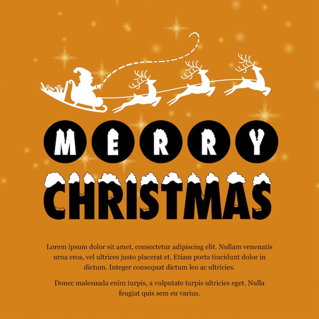 Diseño de tarjeta de saludos de Navidad con vector de fondo marrón