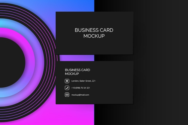 Vector el diseño de tarjeta de visita 3d en negro y neón perfecto para marcas y presentaciones corporativas