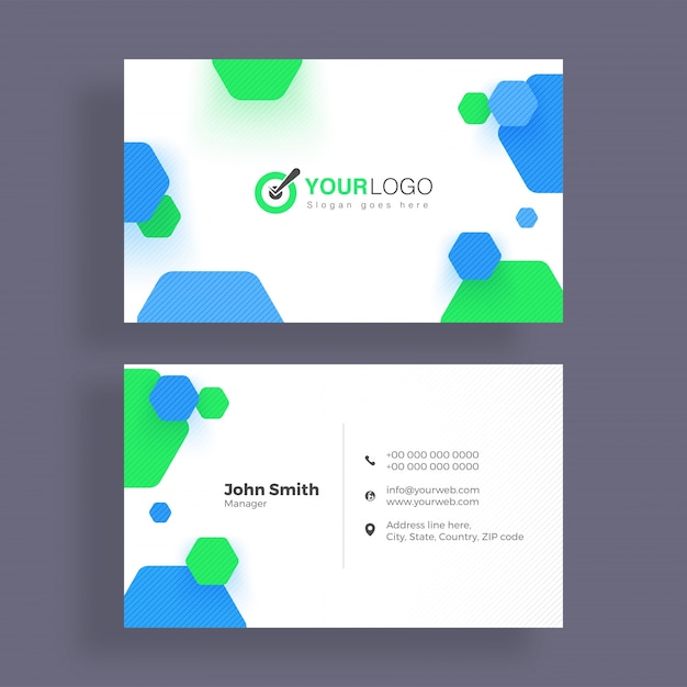 Diseño De Tarjeta De Visita Abstracto. Tarjeta De Visita Horizontal.