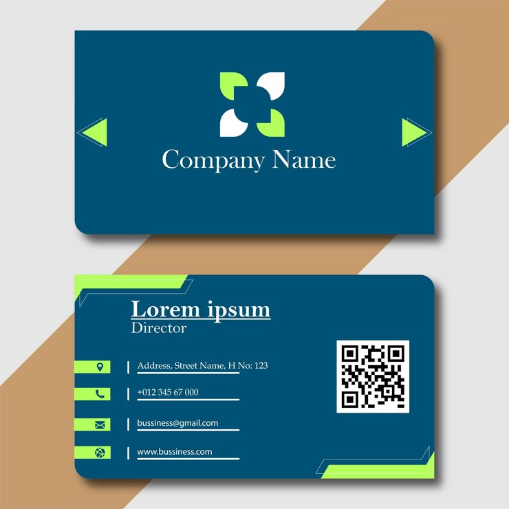 Diseño de Tarjeta de Visita con Color Verde y Logo Dummy