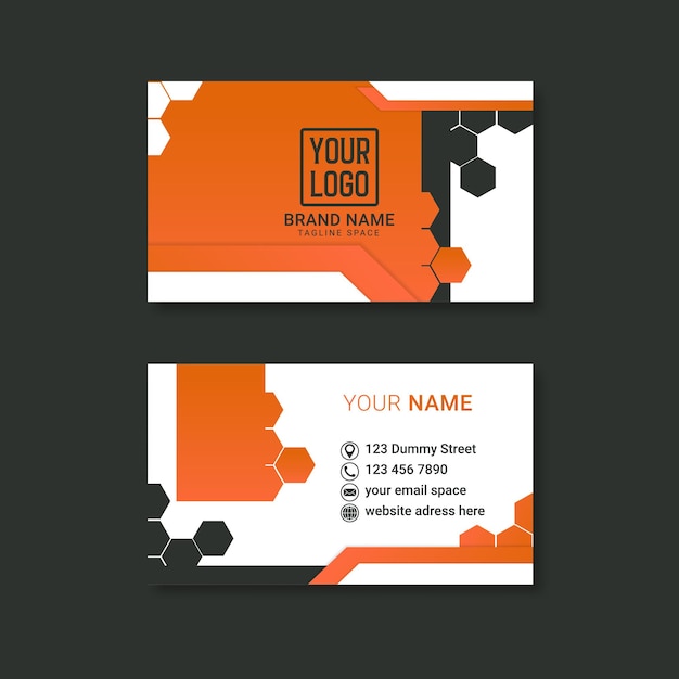 Vector diseño de tarjeta de visita corporativa con doble cara para publicidad.