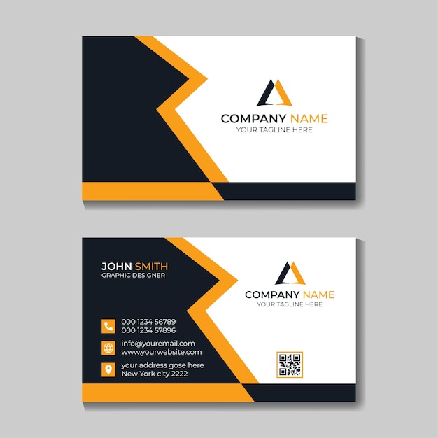 Diseño de tarjeta de visita corporativa elegante naranja vector gratuito