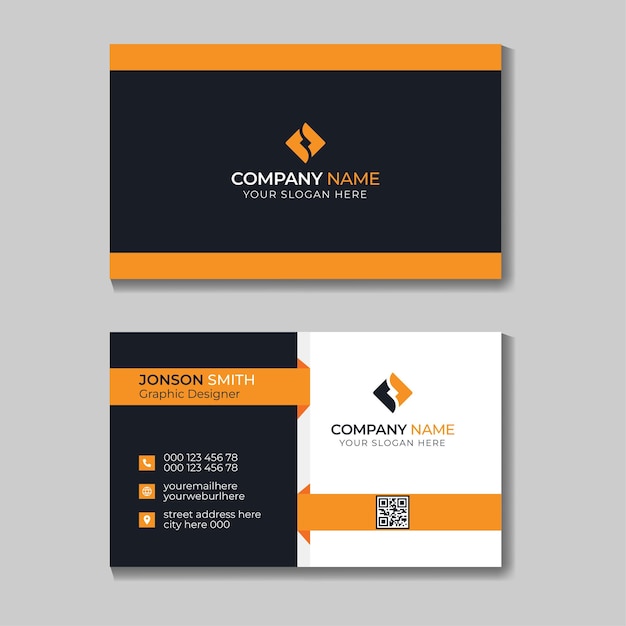 Diseño de tarjeta de visita corporativa en estilo profesional vector gratuito
