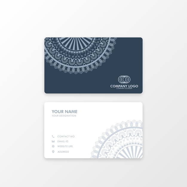 Diseño de tarjeta de visita corporativa de mandala de lujo único