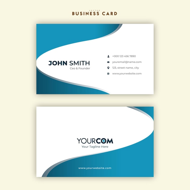 Diseño de tarjeta de visita corporativa moderna en estilo profesional vector premium