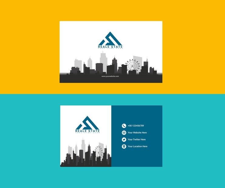 Diseño de tarjeta de visita por diseño de plantilla de color azul