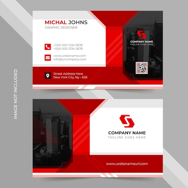 Diseño de tarjeta de visita elegante profesional y plantilla de tarjeta de visita roja minimalista