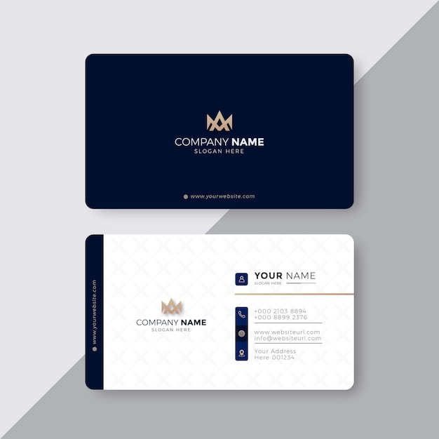 Diseño de tarjeta de visita moderna en blanco y negro elegante profesional