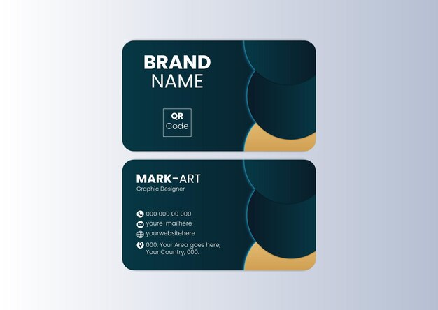 Diseño de tarjeta de visita moderna de lujo vectorial
