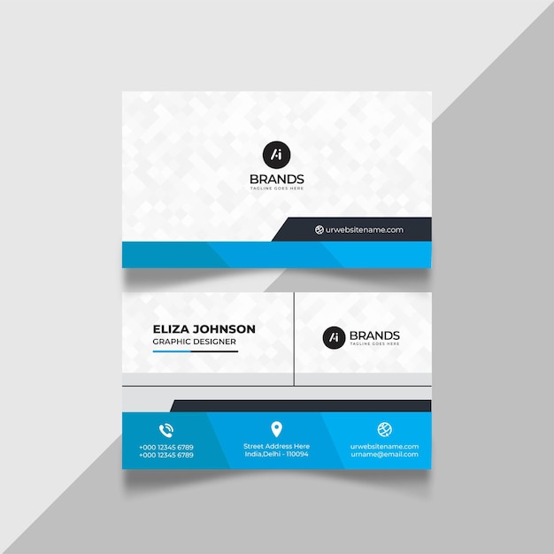 Vector diseño de tarjeta de visita o tarjeta de visita minimalista moderna y limpia profesional