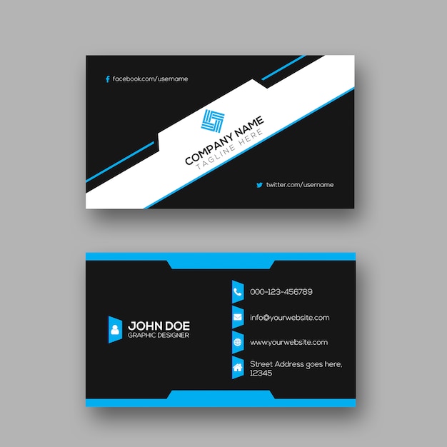 Diseño de tarjeta de visita oscuro creativo