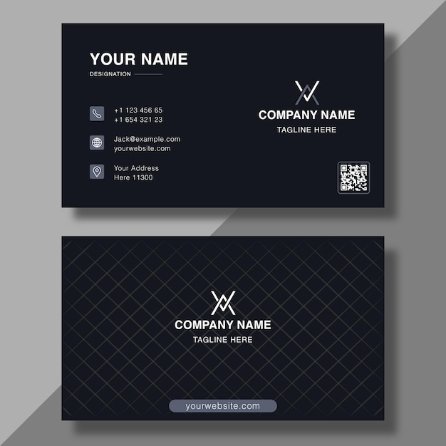 Diseño de tarjeta de visita oscuro moderno elegante profesional