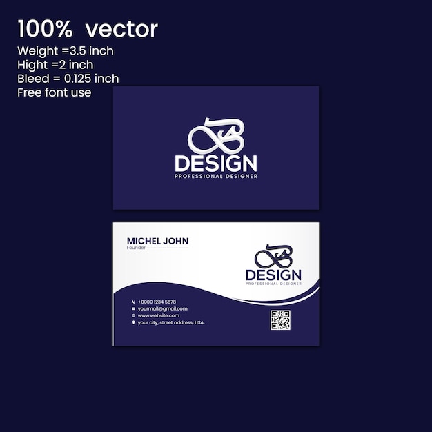 Vector diseño de tarjeta de visita profesional