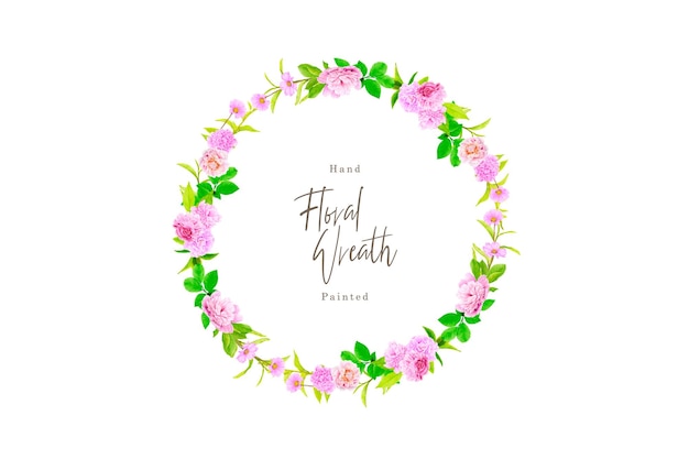 diseño de tarjetas de arreglo de coronas florales de peonías.