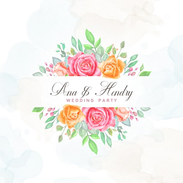 Diseño de tarjetas de boda florales en acuarela