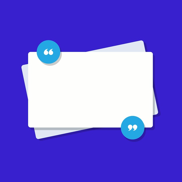 Diseño de tarjetas de citas blancas sobre fondo azul