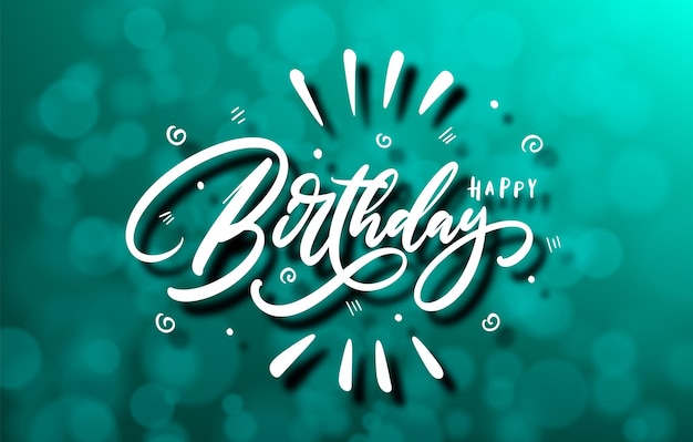 Diseño de tarjetas de cumpleaños letras caligráficas con elementos de decoración