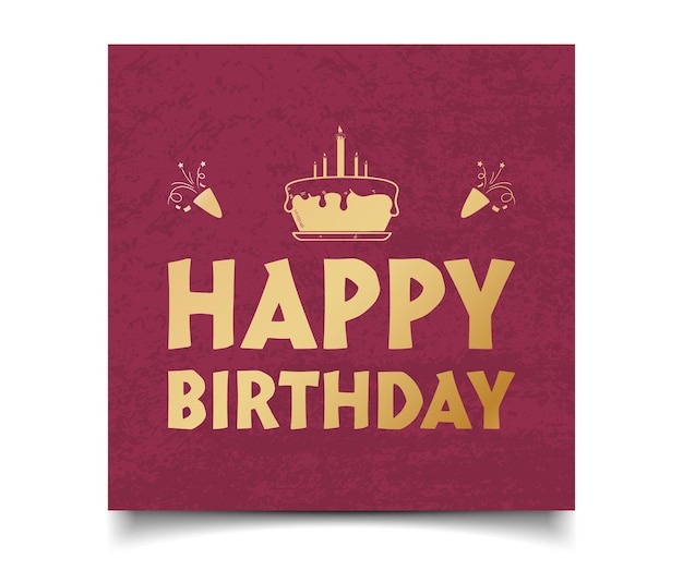 Diseño de tarjetas de felicitación de cumpleaños Texto de felicitación del cumpleaños Color dorado