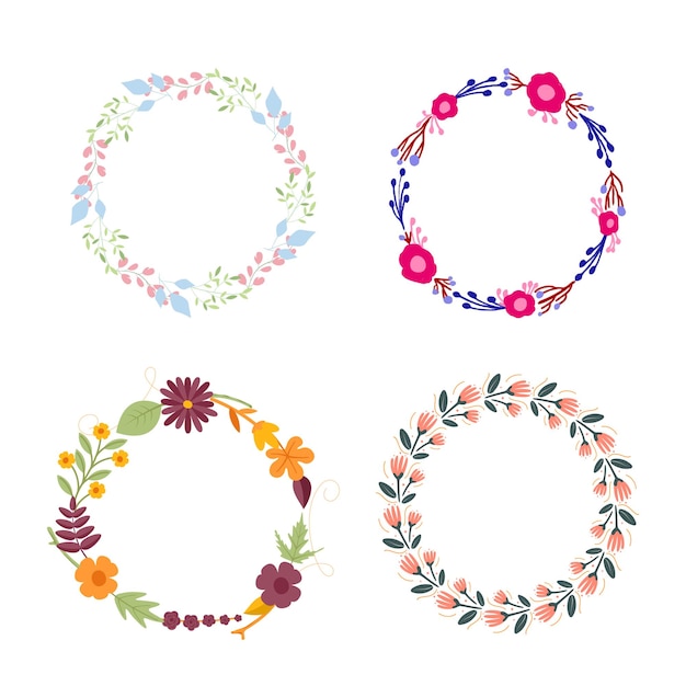 Diseño de tarjetas de felicitación de madres felices con acuarela dibujada a mano Diseño de coronas florales de flores de primavera