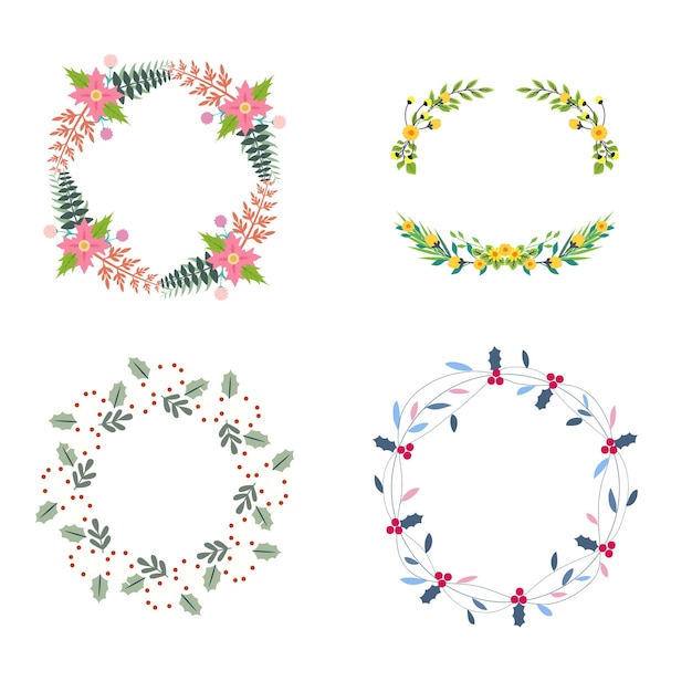 Diseño de tarjetas de felicitación de madres felices con acuarela dibujada a mano Diseño de coronas florales de flores de primavera