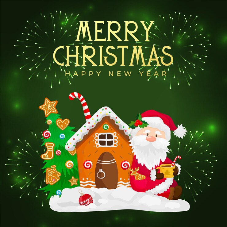 Diseño de tarjetas de felicitaciones de texto de Feliz Navidad en vector Diseño sobre fondo rojo