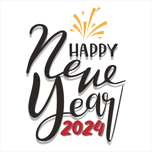 Diseño de tarjetas de feliz año nuevo 2024