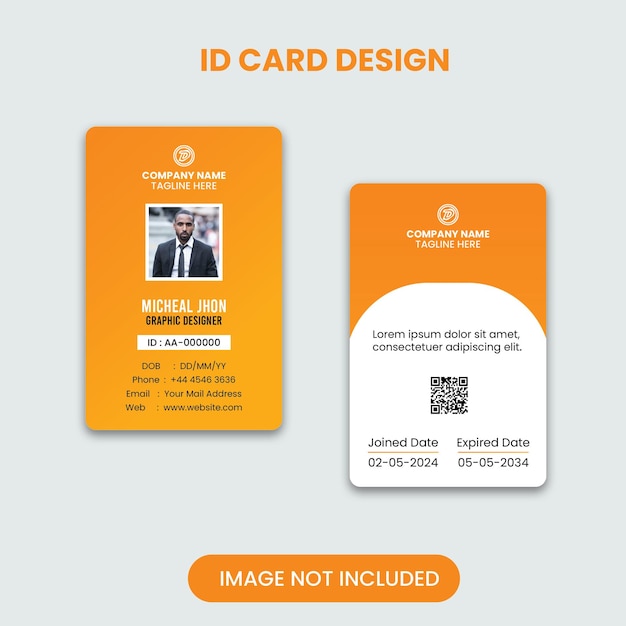 Vector diseño de tarjetas de identificación corporativas