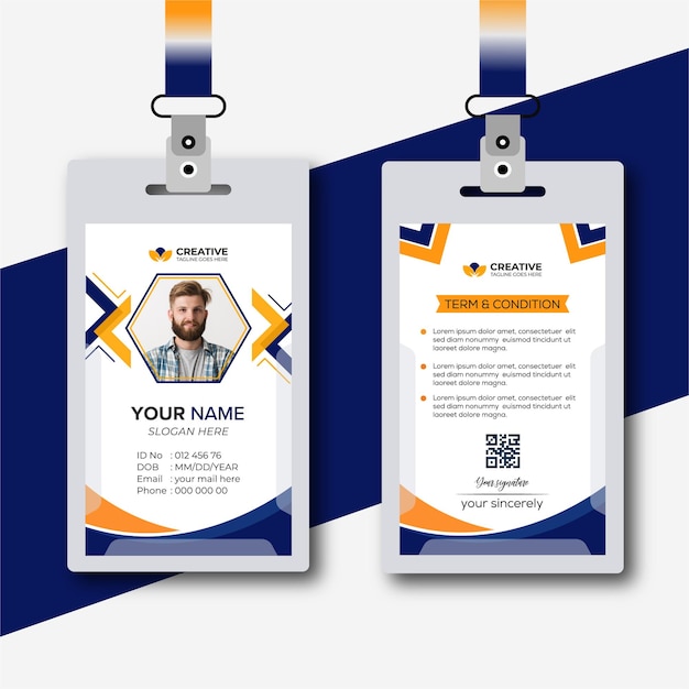diseño de tarjetas de identificación de lujo tarjeta de identificación de oficina