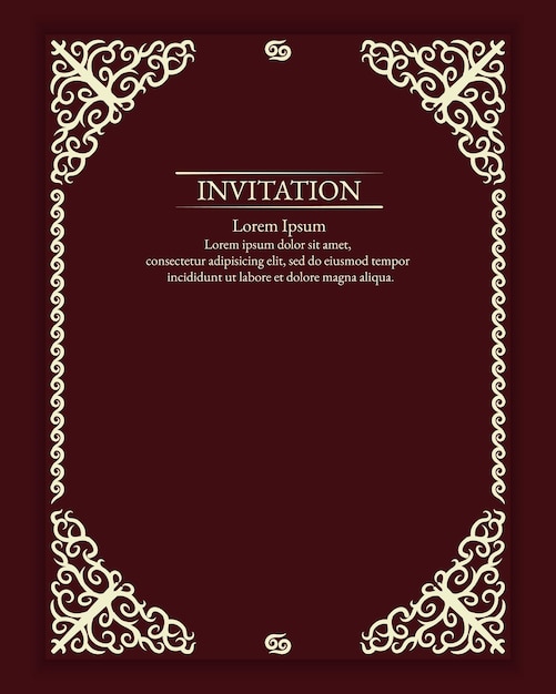 Diseño de tarjetas de invitación de lujo con elementos arabescos étnicos