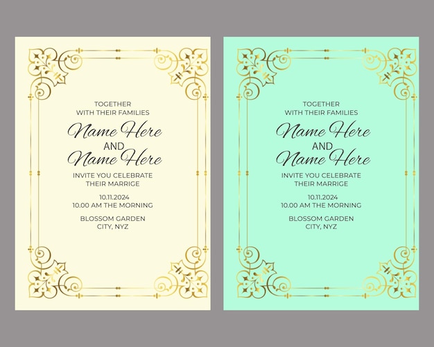 Diseño de tarjetas de invitación vectorial para bodas