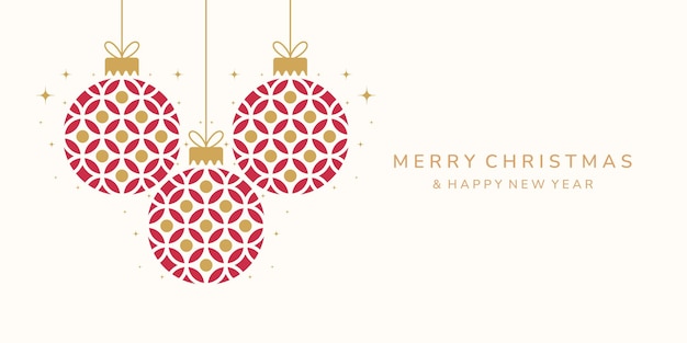 Diseño de tarjetas de Navidad Icono de bola de Navidad en fondo blanco