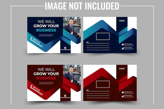 diseño de tarjetas postales profesionales corporativas vectoriales