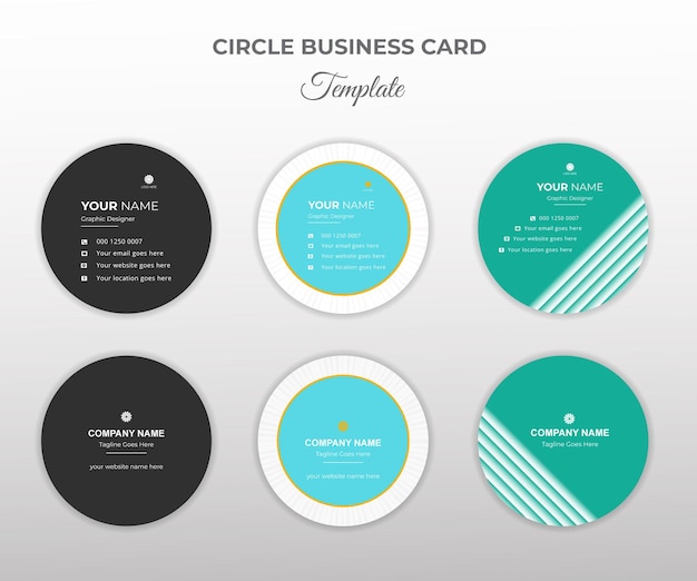 Diseño de tarjetas de visita en círculo