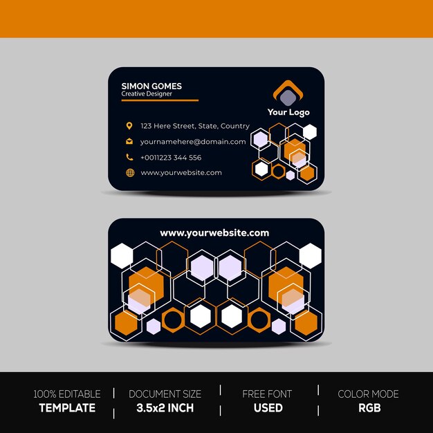 Vector diseño de tarjetas de visita corporativas.