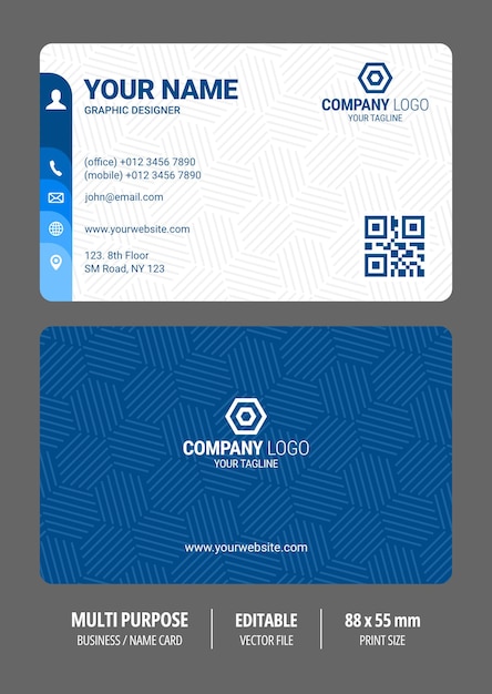 Diseño de tarjetas de visita para diseñador gráfico con logotipo y detalles de contacto