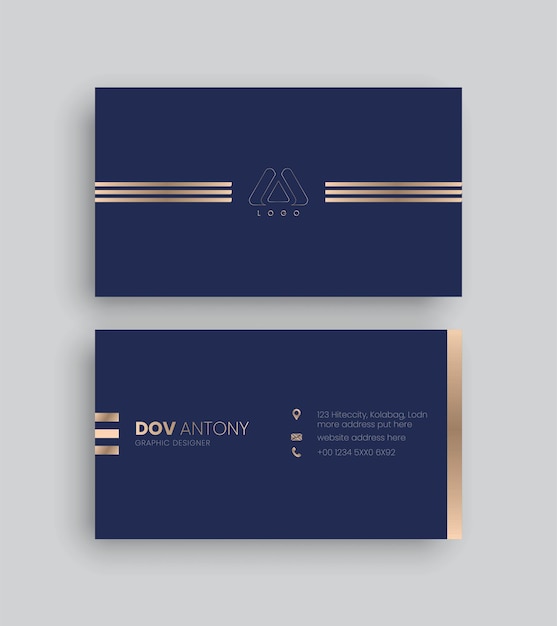 Diseño de tarjetas de visita elegante y minimalista