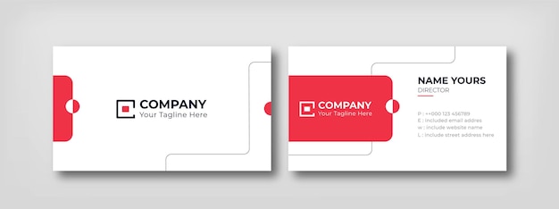Vector diseño de tarjetas de visita limpio moderno estilo creativo plantillas blancas y rojas